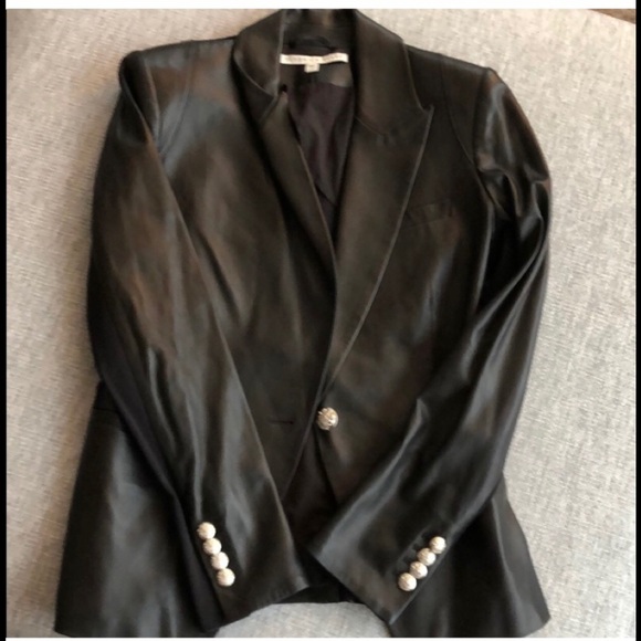 Authentic Veronica Beard Dickey Leather Blazer Jacket EUC - Picture 2 of 7
